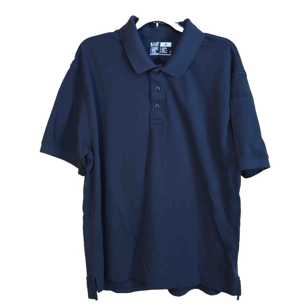 511 Tactical Shirt Mens XL Black Short Sleeve Polo Golf Professional Mic Pockets